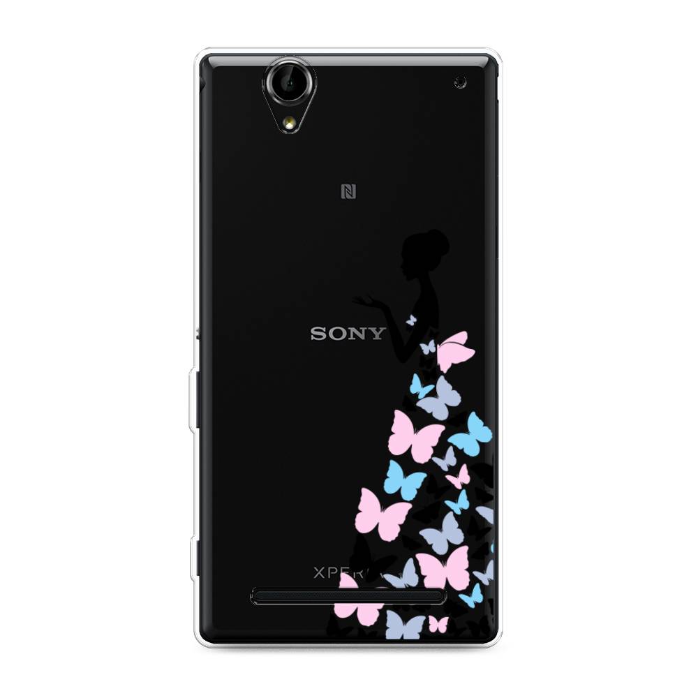 фото Силиконовый чехол "платье из бабочек" на sony xperia t2 ultra awog