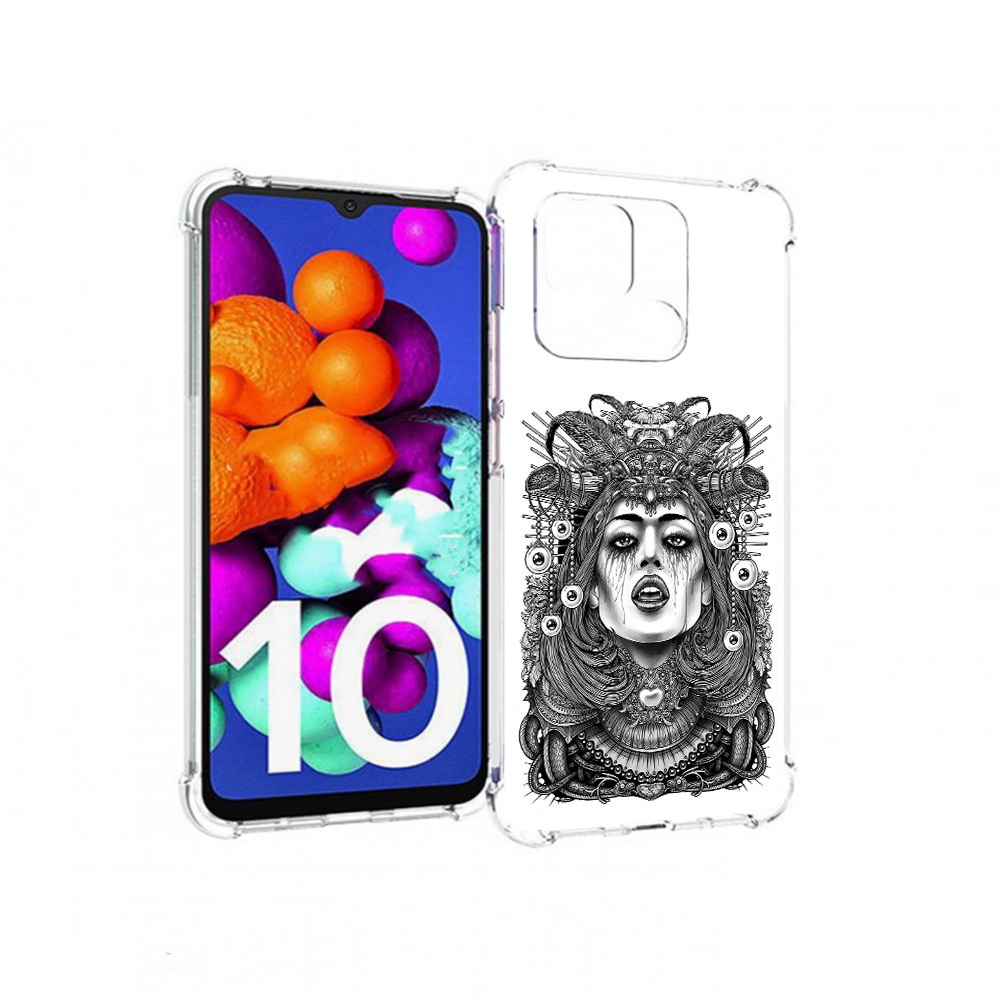 

Чехол MyPads Tocco для Xiaomi Redmi 10C портрет девушки черно белый, Прозрачный, Tocco