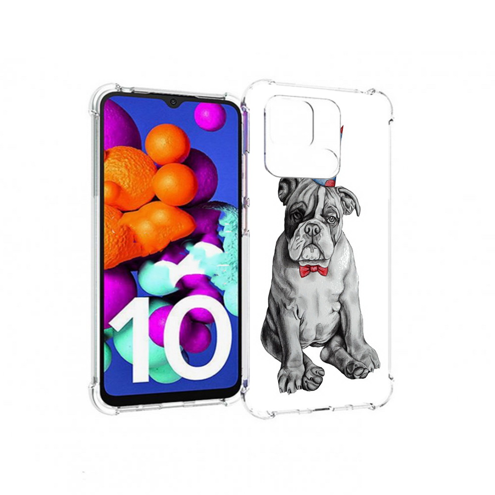 

Чехол MyPads Tocco для Xiaomi Redmi 10C праздничный щенок, Прозрачный, Tocco