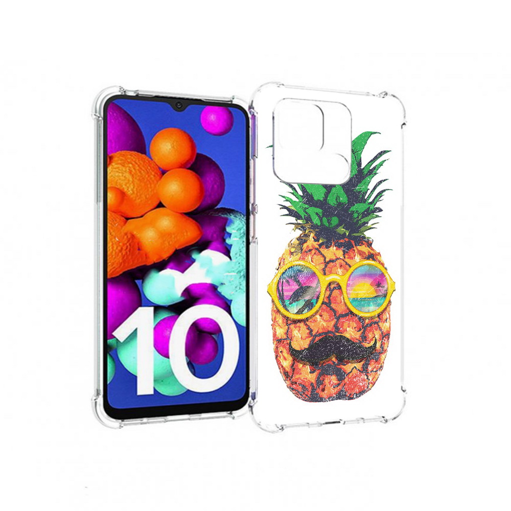 Чехол MyPads Tocco для Xiaomi Redmi 10C прикольный ананас с лицом