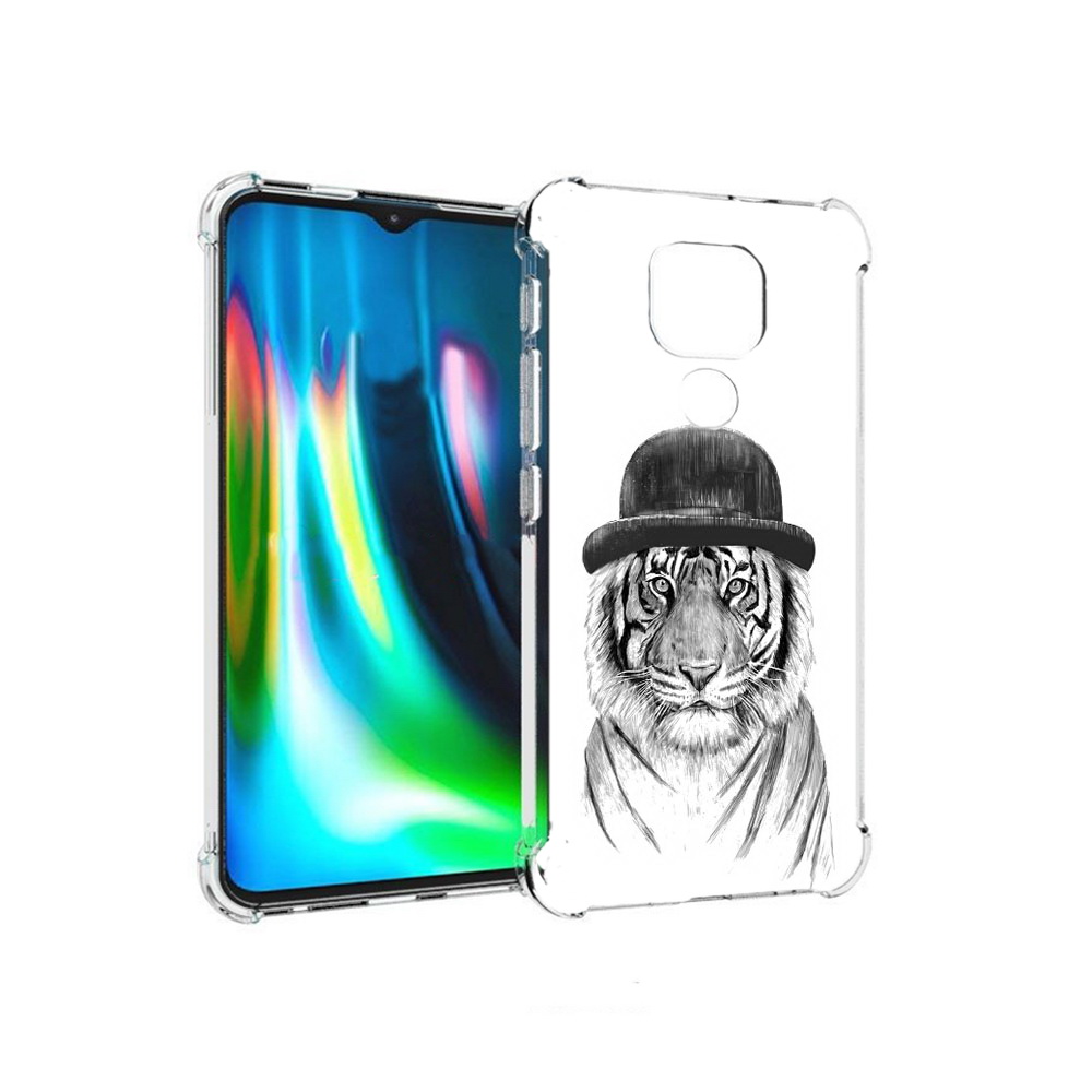 

Чехол MyPads Tocco для Motorola Moto E7 Plus тигр британец (PT155921.339.641), Прозрачный, Tocco