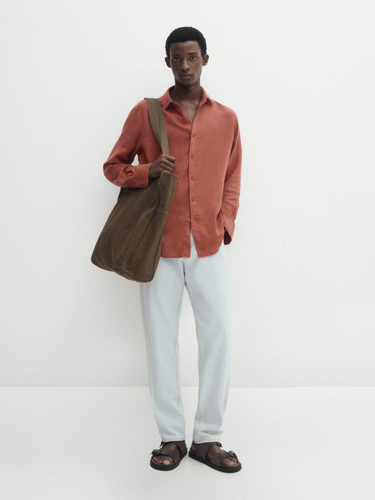 

Рубашка мужская Massimo Dutti 0186/446-I2024 оранжевая XXL, Оранжевый, 0186/446-I2024