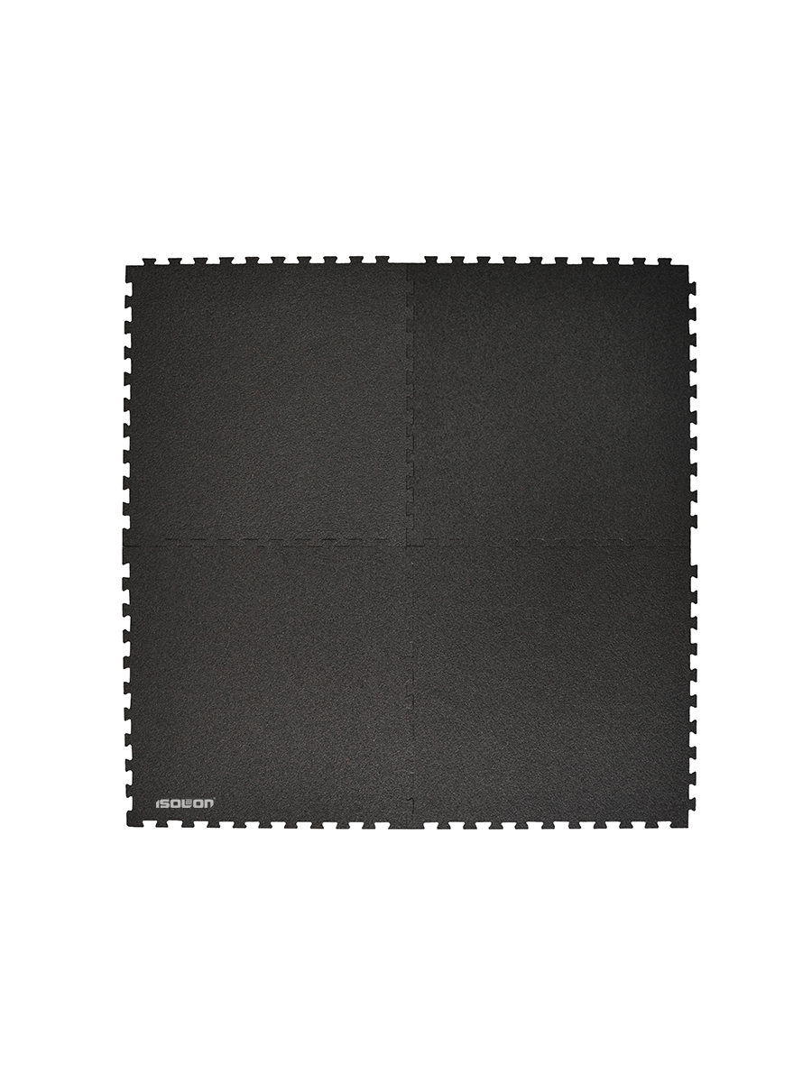 Мат коврик-пазл для тренажеров и фитнеса Isolon, 50х50 см, в комплекте 4 шт, темно-серый