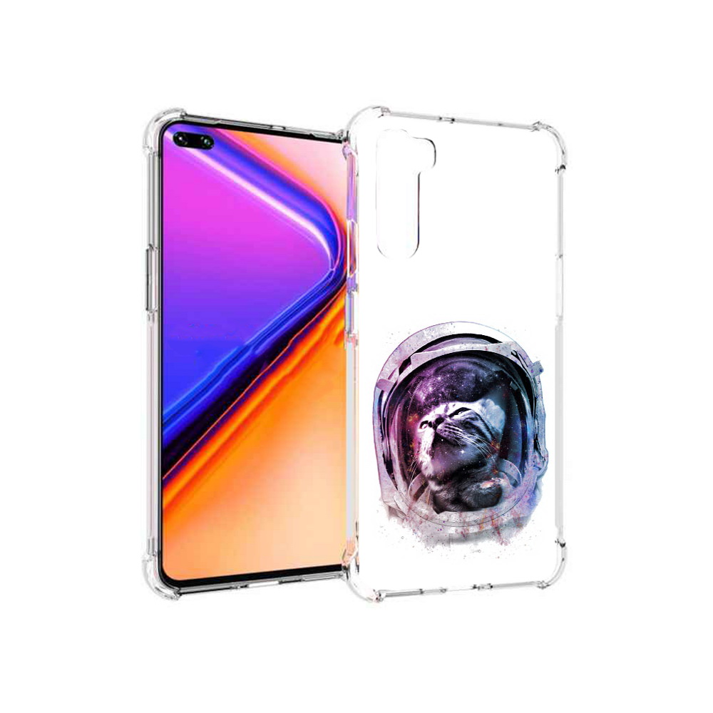 

Чехол MyPads Tocco для OnePlus Nord кот в шлеме (PT227045.136.396), Прозрачный, Tocco
