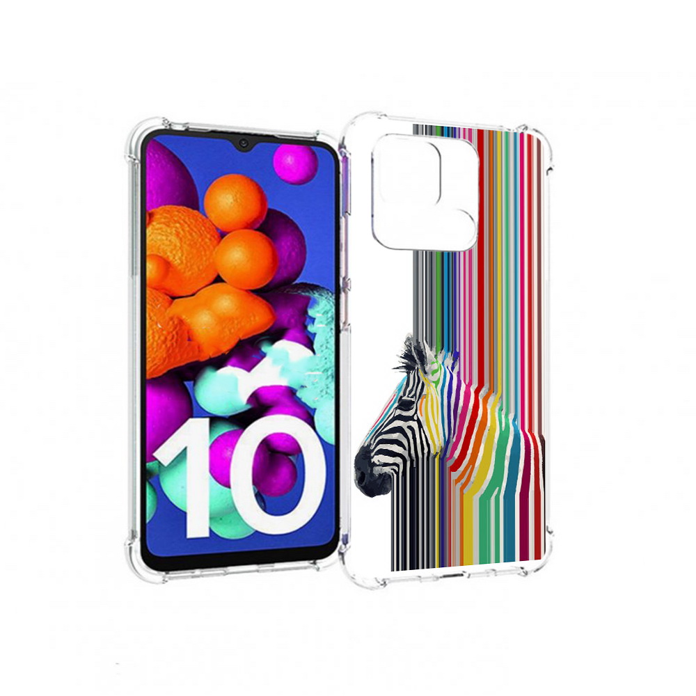 

Чехол MyPads Tocco для Xiaomi Redmi 10C радужная зебра, Прозрачный, Tocco