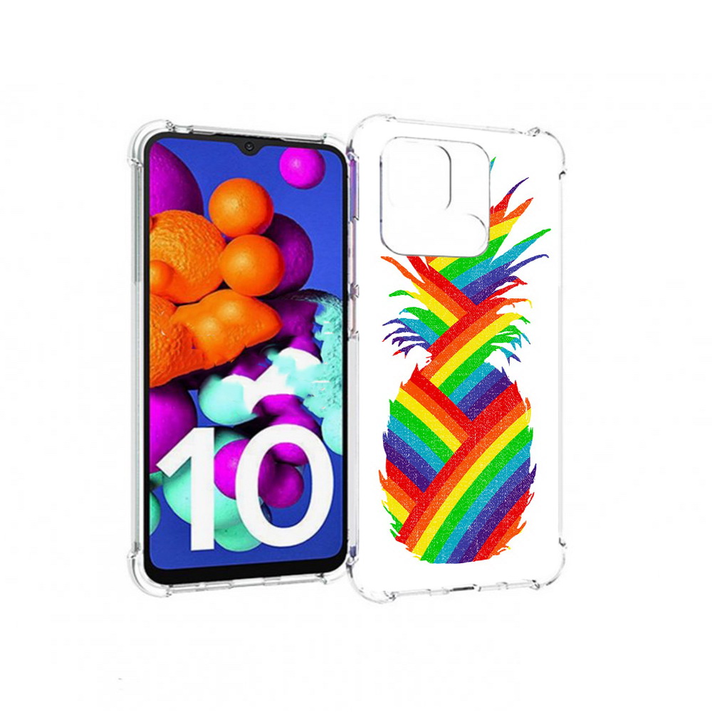 

Чехол MyPads Tocco для Xiaomi Redmi 10C радужный ананас, Прозрачный, Tocco