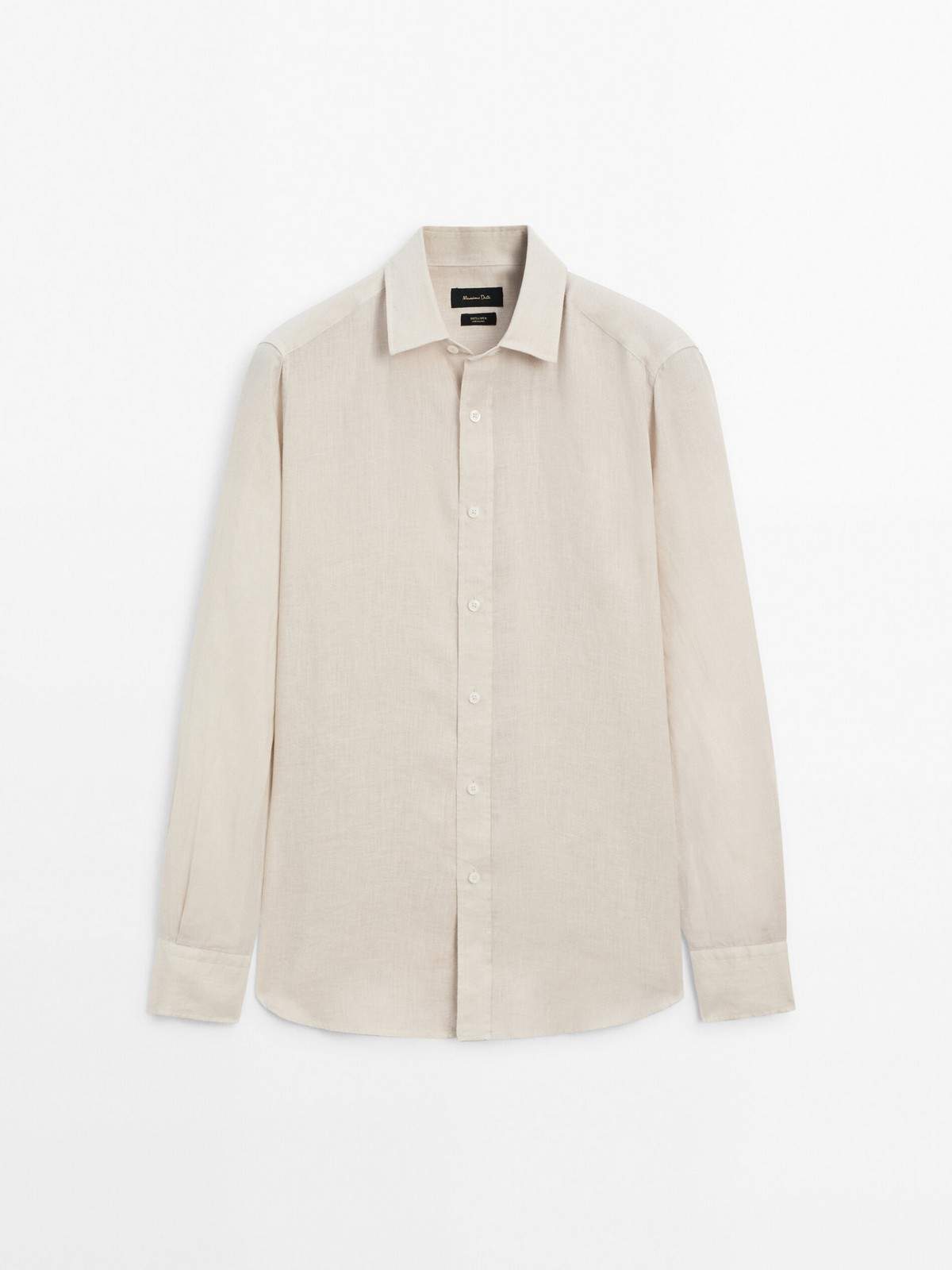 

Рубашка мужская Massimo Dutti 0186/446-I2024 бежевая L, Бежевый, 0186/446-I2024