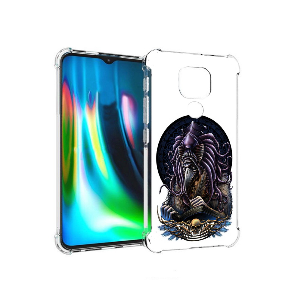 

Чехол MyPads Tocco для Motorola Moto E7 Plus умный ворон (PT155921.339.650), Прозрачный, Tocco