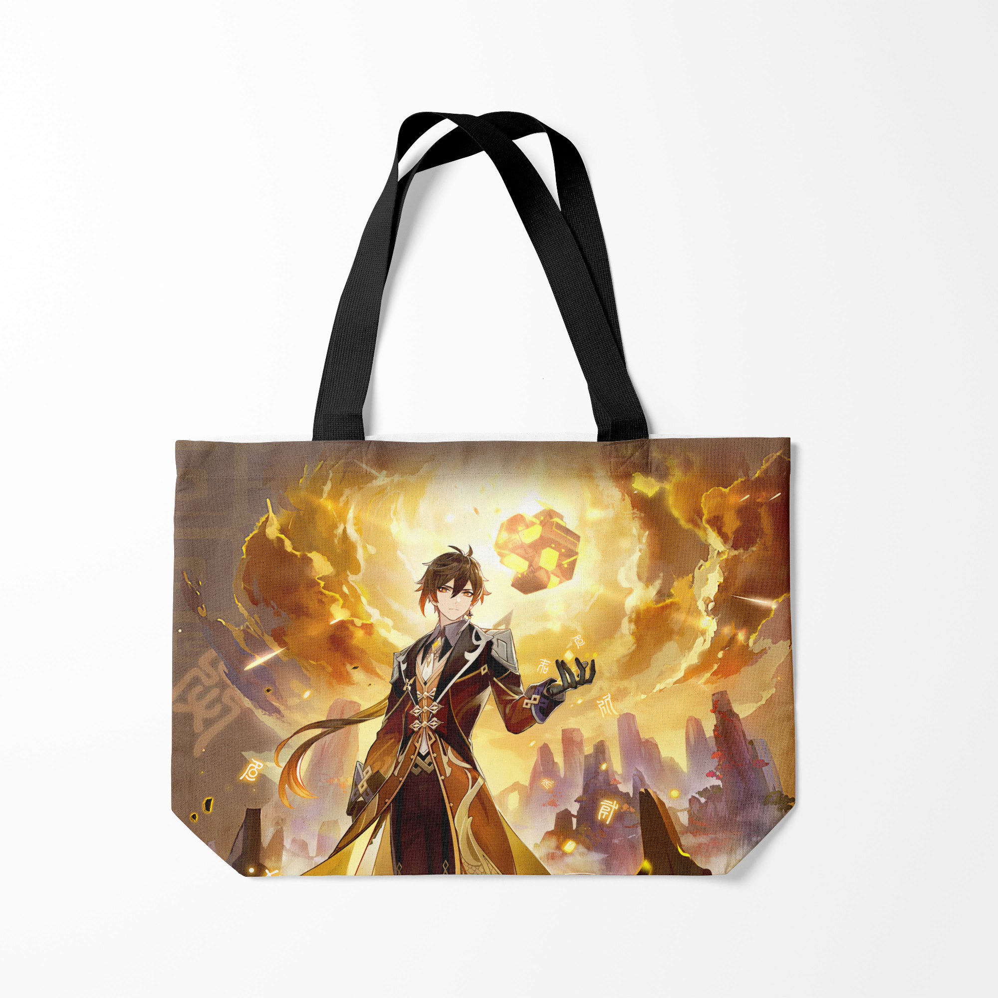 

Сумка шoппер унисекс Burnettie Zhongli Order, желтый, Zhongli Order