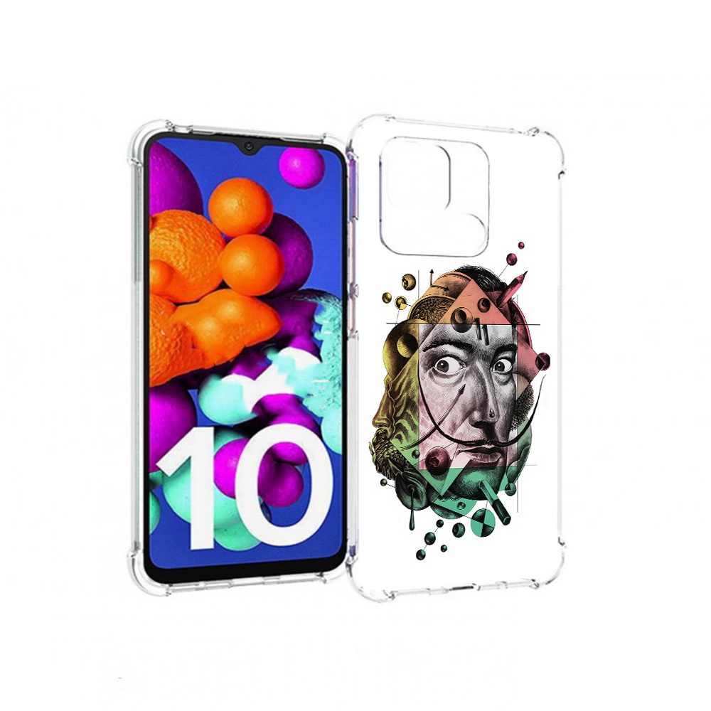 

Чехол MyPads Tocco для Xiaomi Redmi 10C разноцветное лицо абстракция, Прозрачный, Tocco