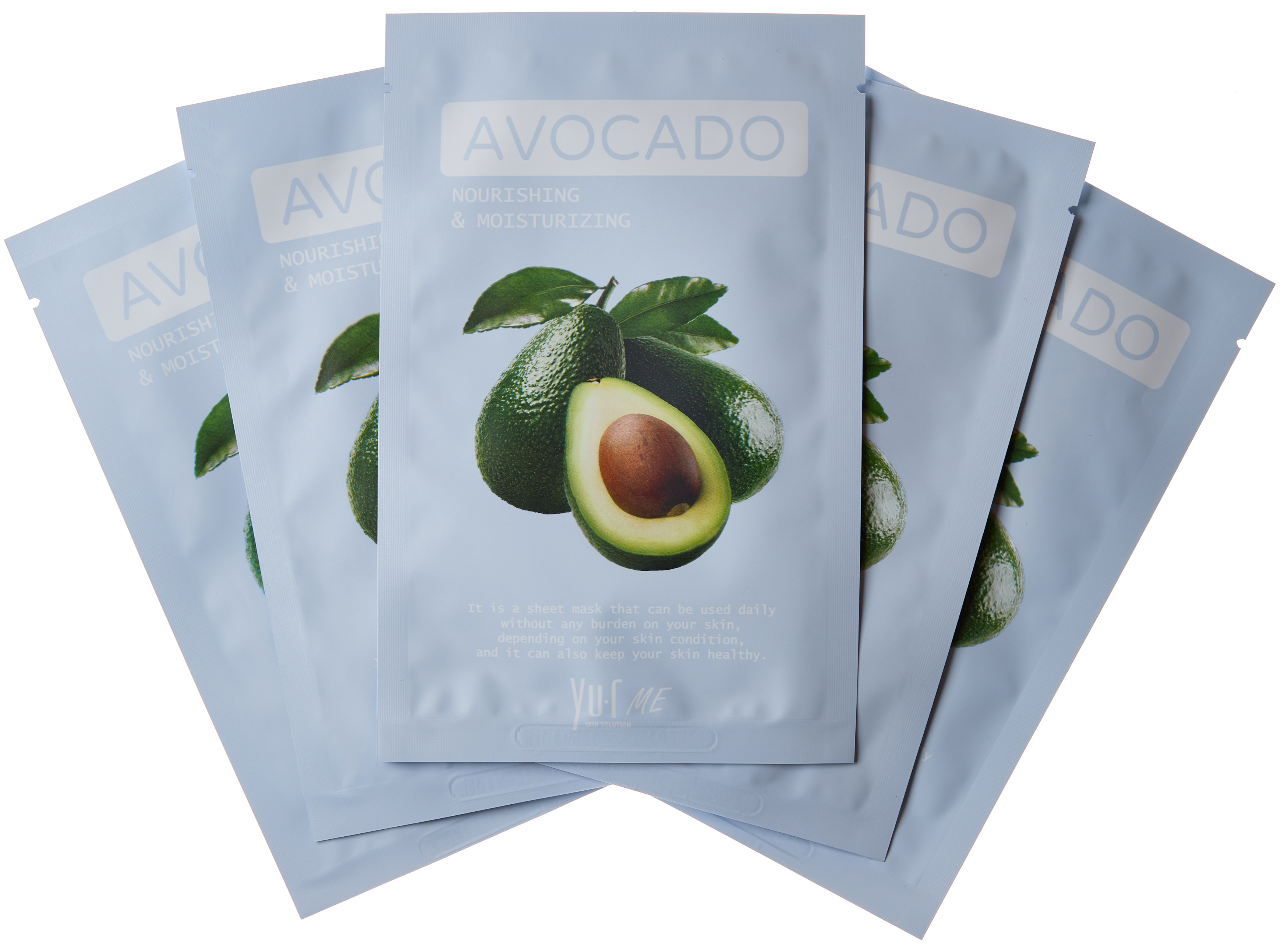 фото Тканевая маска для лица с экстрактом авокадо yu.r me avocado sheet mask 5 шт.