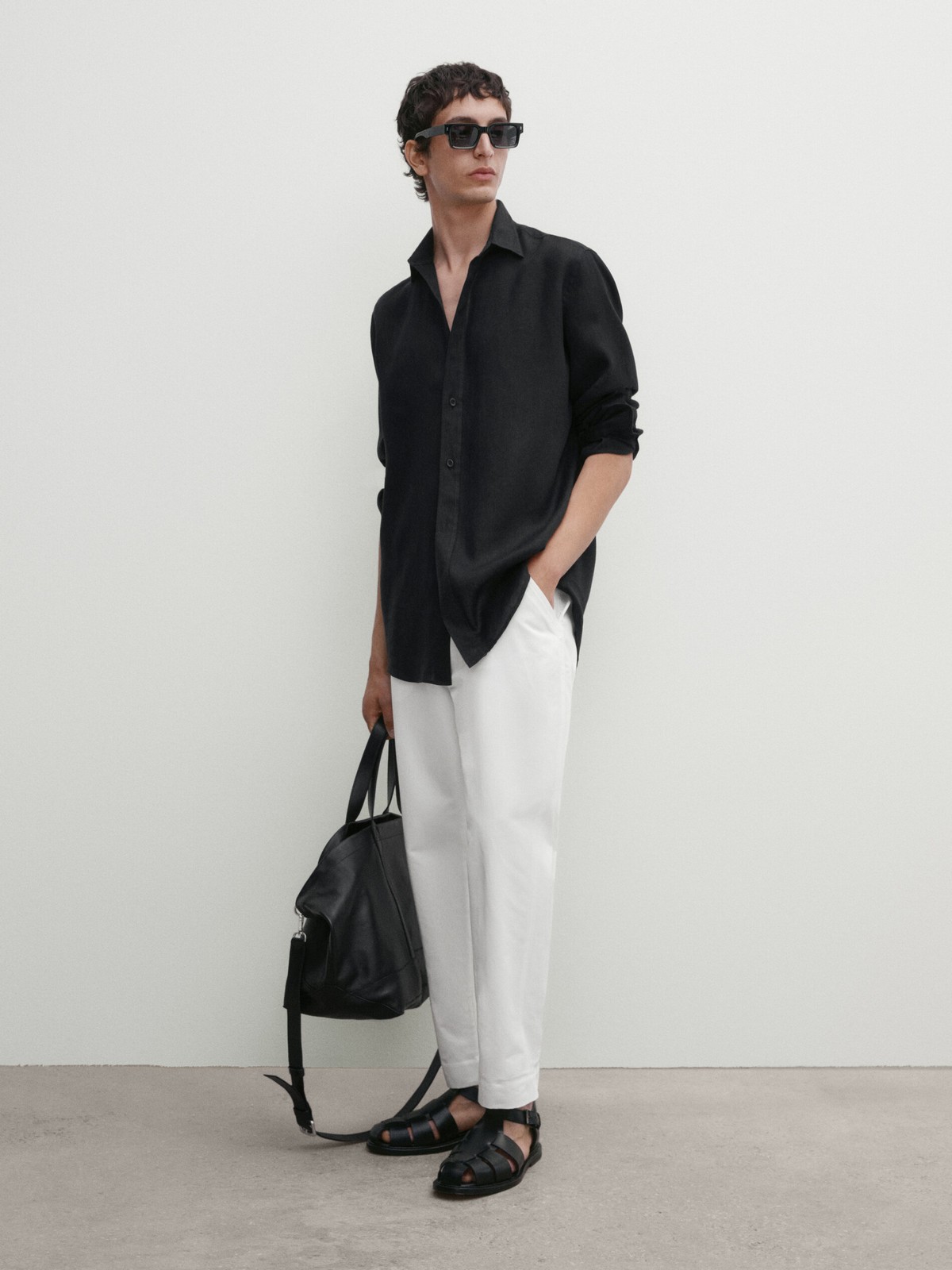 

Рубашка мужская Massimo Dutti 0186/446-I2024 черная S, Черный, 0186/446-I2024