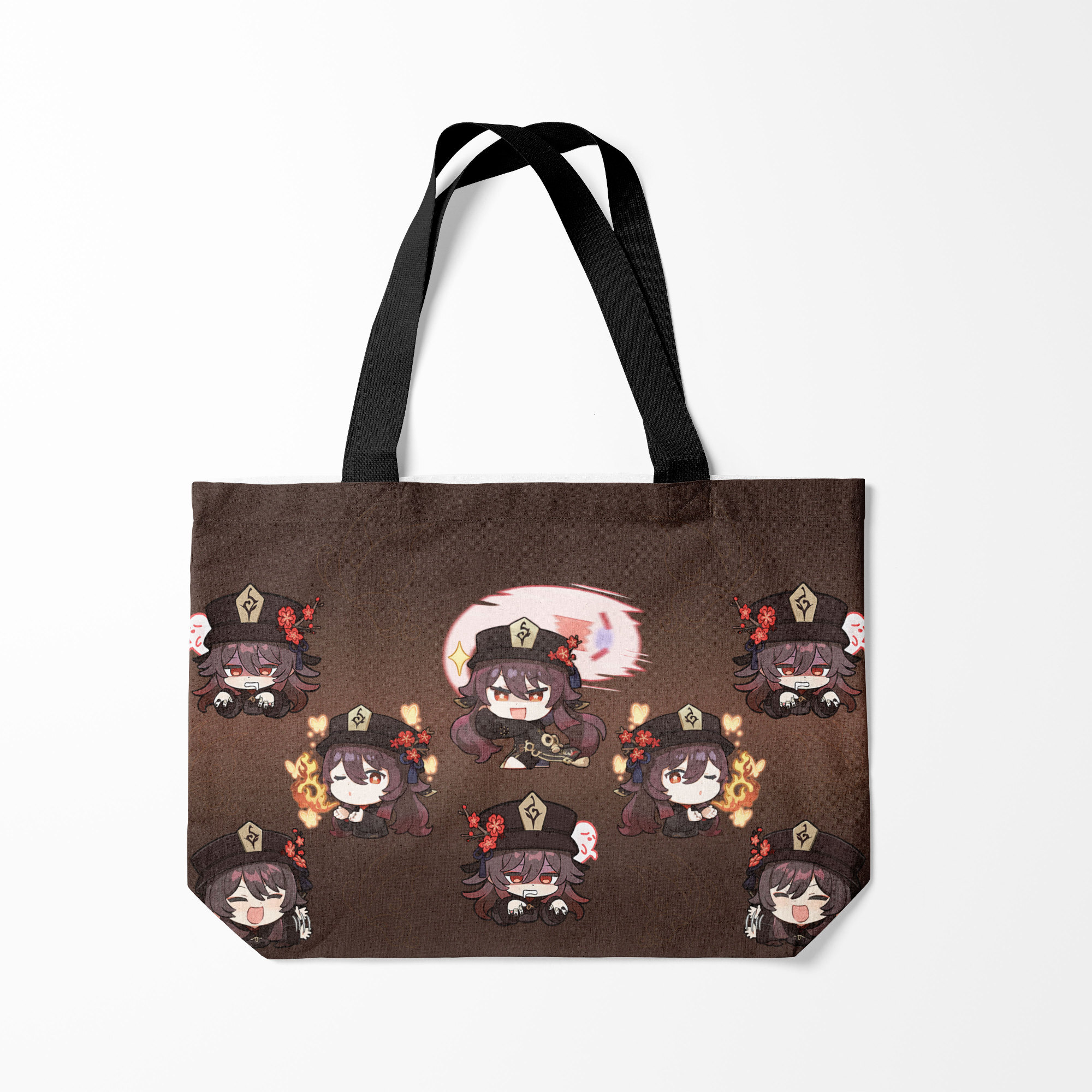 

Сумка шoппер унисекс Burnettie Hu Tao Chibi Genshin, коричневый, Hu Tao Chibi Genshin