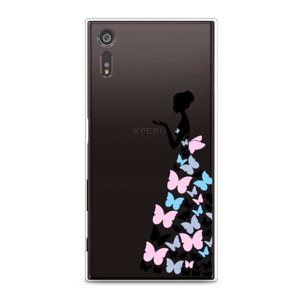 фото Силиконовый чехол "платье из бабочек" на sony xperia xz awog