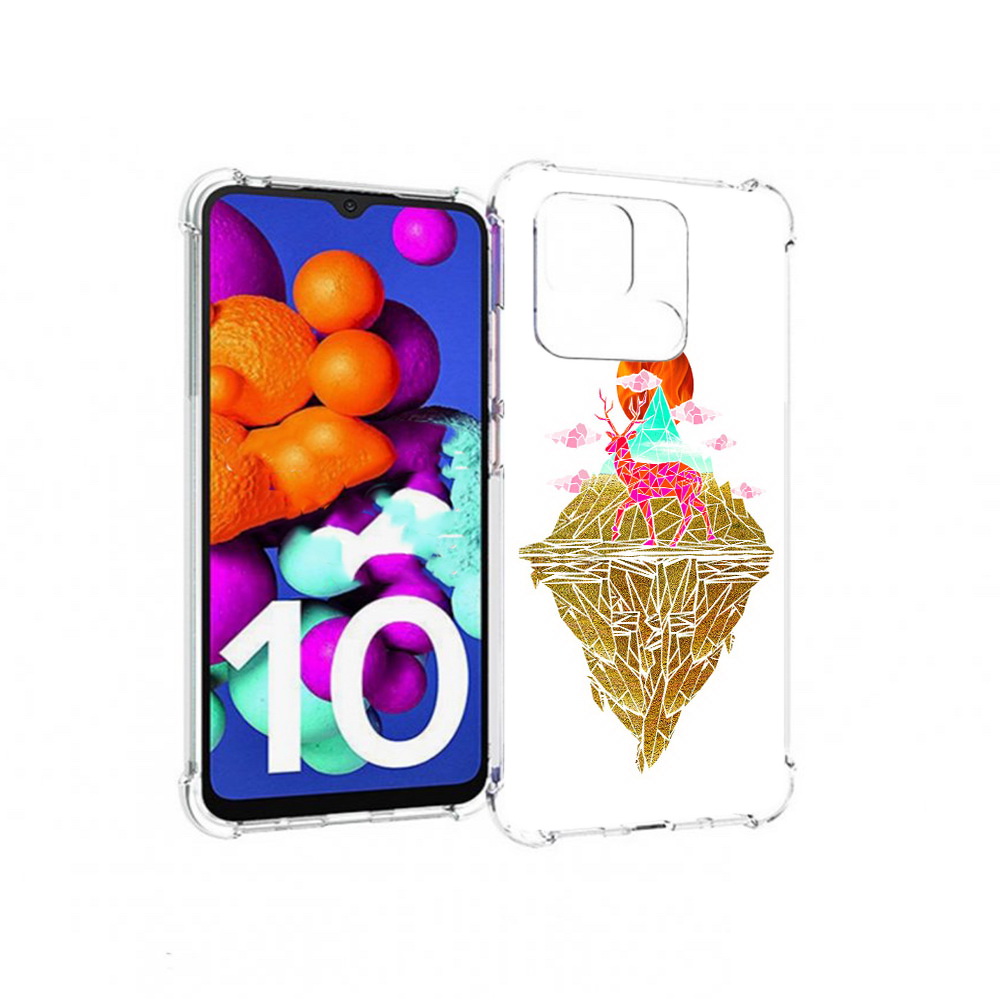 

Чехол MyPads Tocco для Xiaomi Redmi 10C розовый олень абстракция, Прозрачный, Tocco