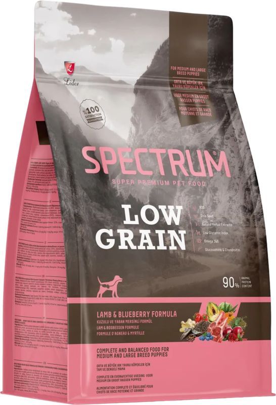 Сухой корм Spectrum Low Grain ягненок-черника для щенков средних и крупных пород 2,5 кг