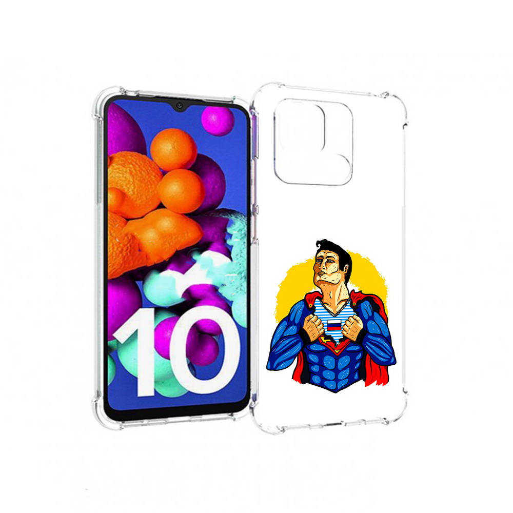 

Чехол MyPads Tocco для Xiaomi Redmi 10C русский супермен, Прозрачный, Tocco