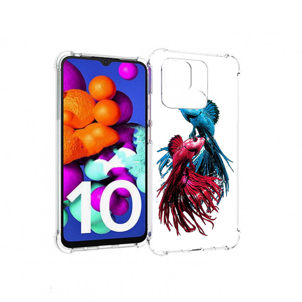 Чехол MyPads Tocco для Xiaomi Redmi 10C рыбы петушки