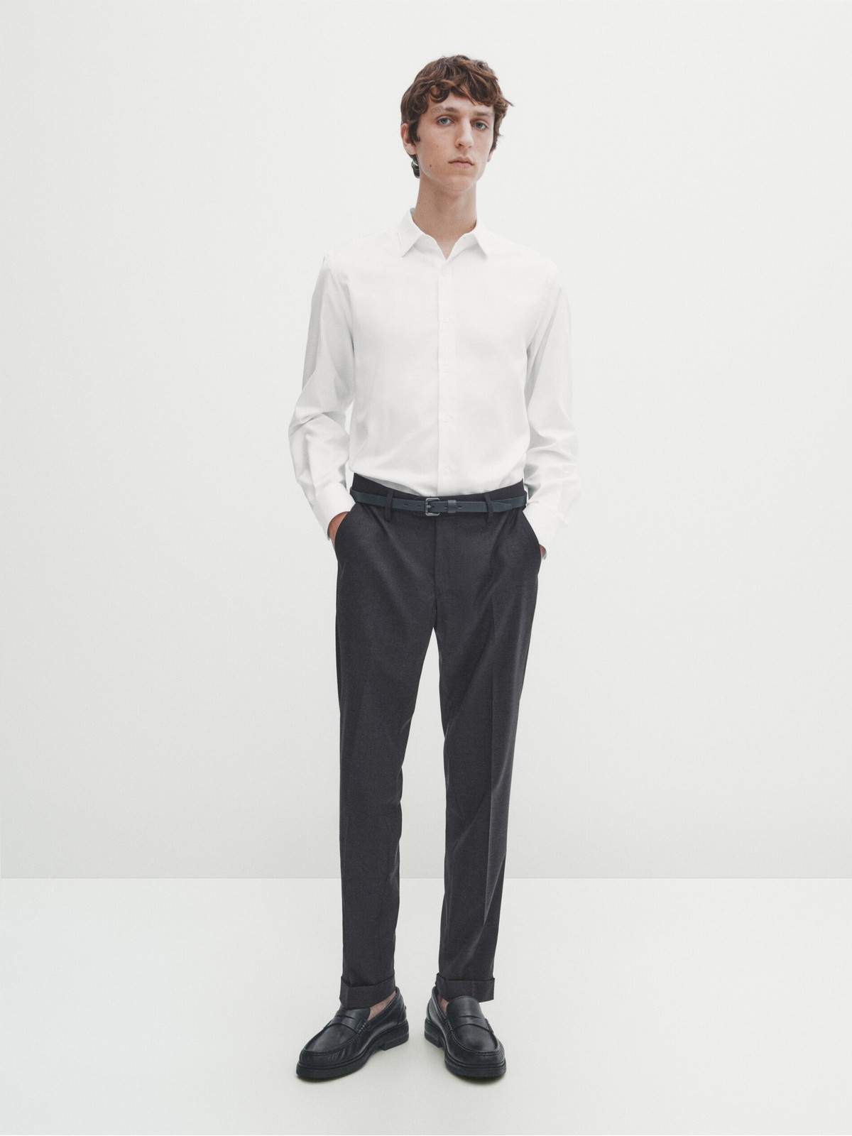 

Рубашка мужская Massimo Dutti 0187/360-I2024 белая 44, Белый, 0187/360-I2024