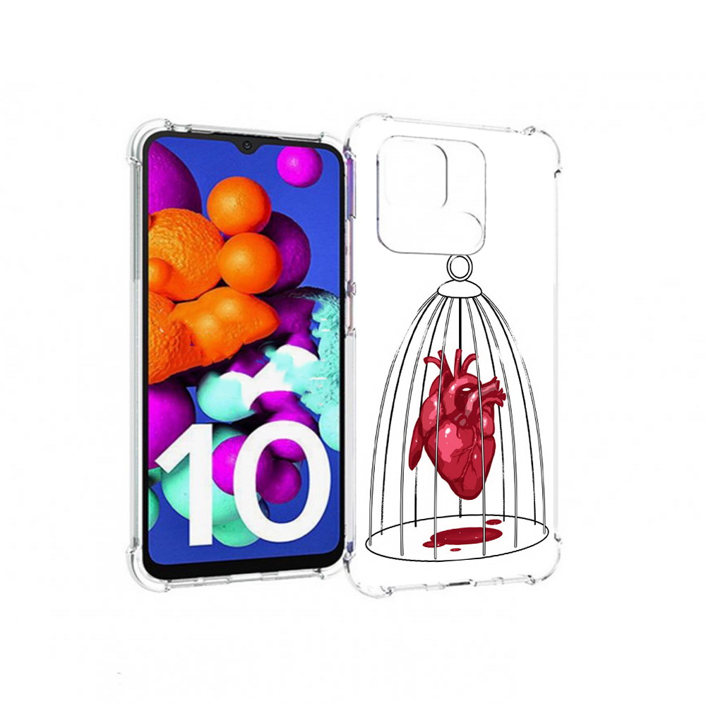 

Чехол MyPads Tocco для Xiaomi Redmi 10C сердце в клетке, Прозрачный, Tocco