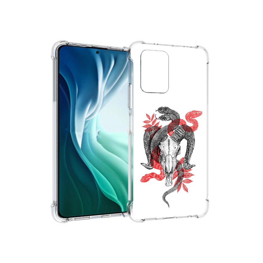 Чехол MyPads Tocco для Xiaomi Redmi Note 10 Pro 5G змея в черепе рисунок