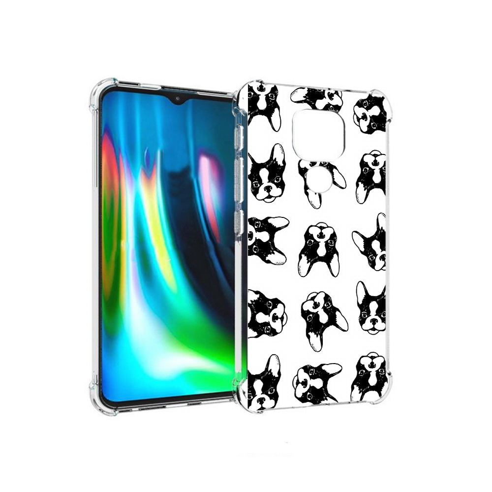 

Чехол MyPads Tocco для Motorola Moto E7 Plus черно белые собачки (PT155921.339.683), Прозрачный, Tocco
