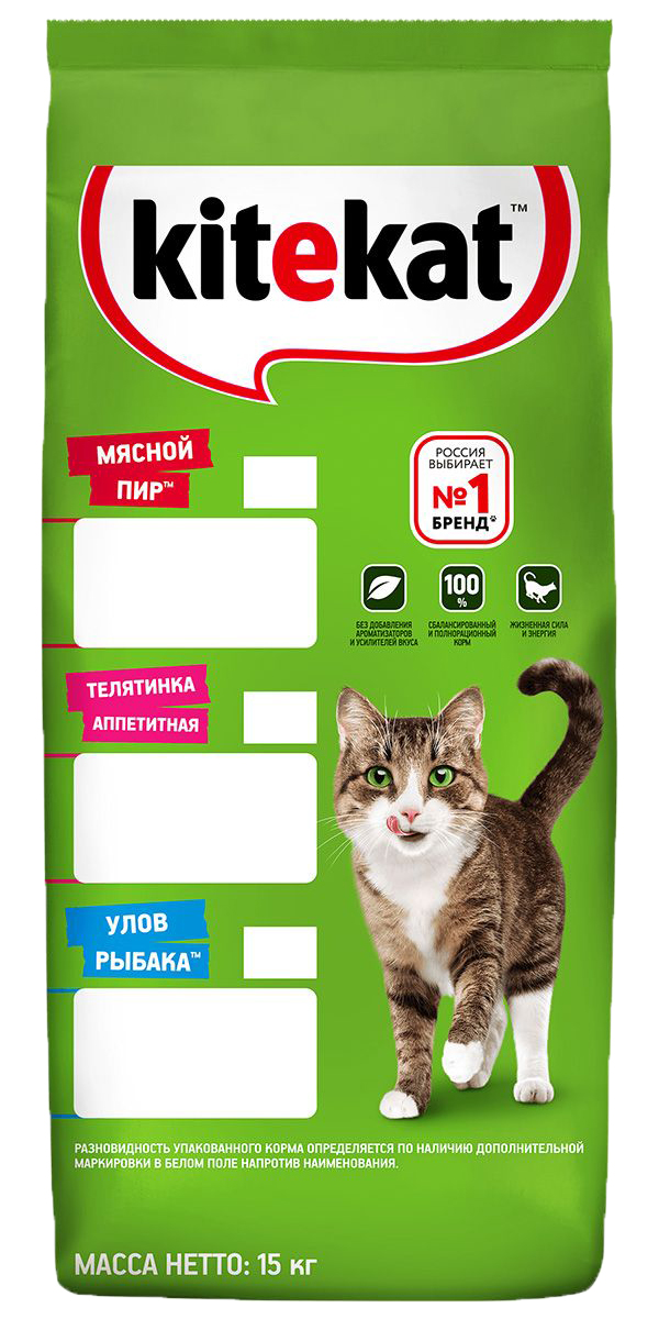 

Сухой корм для кошек KiteKat Мясной пир 2 шт по 15 кг