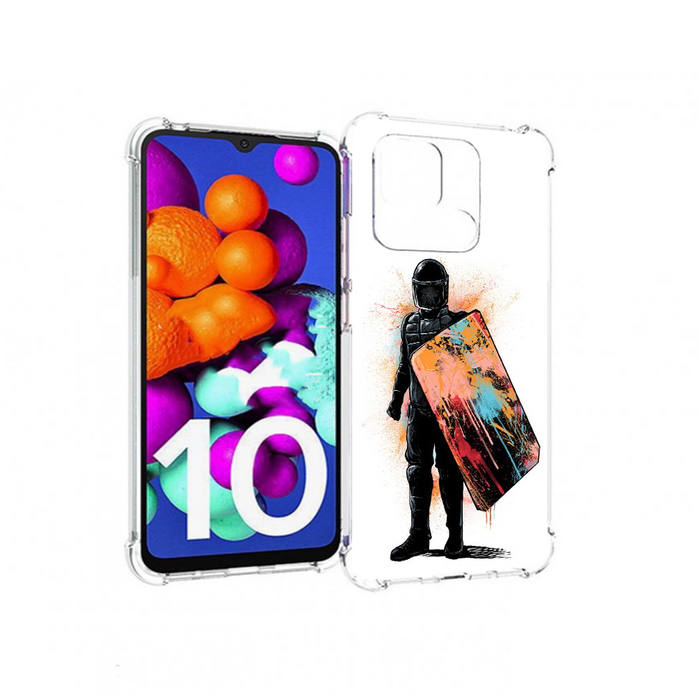 

Чехол MyPads Tocco для Xiaomi Redmi 10C солдат с красочным щитом, Прозрачный, Tocco
