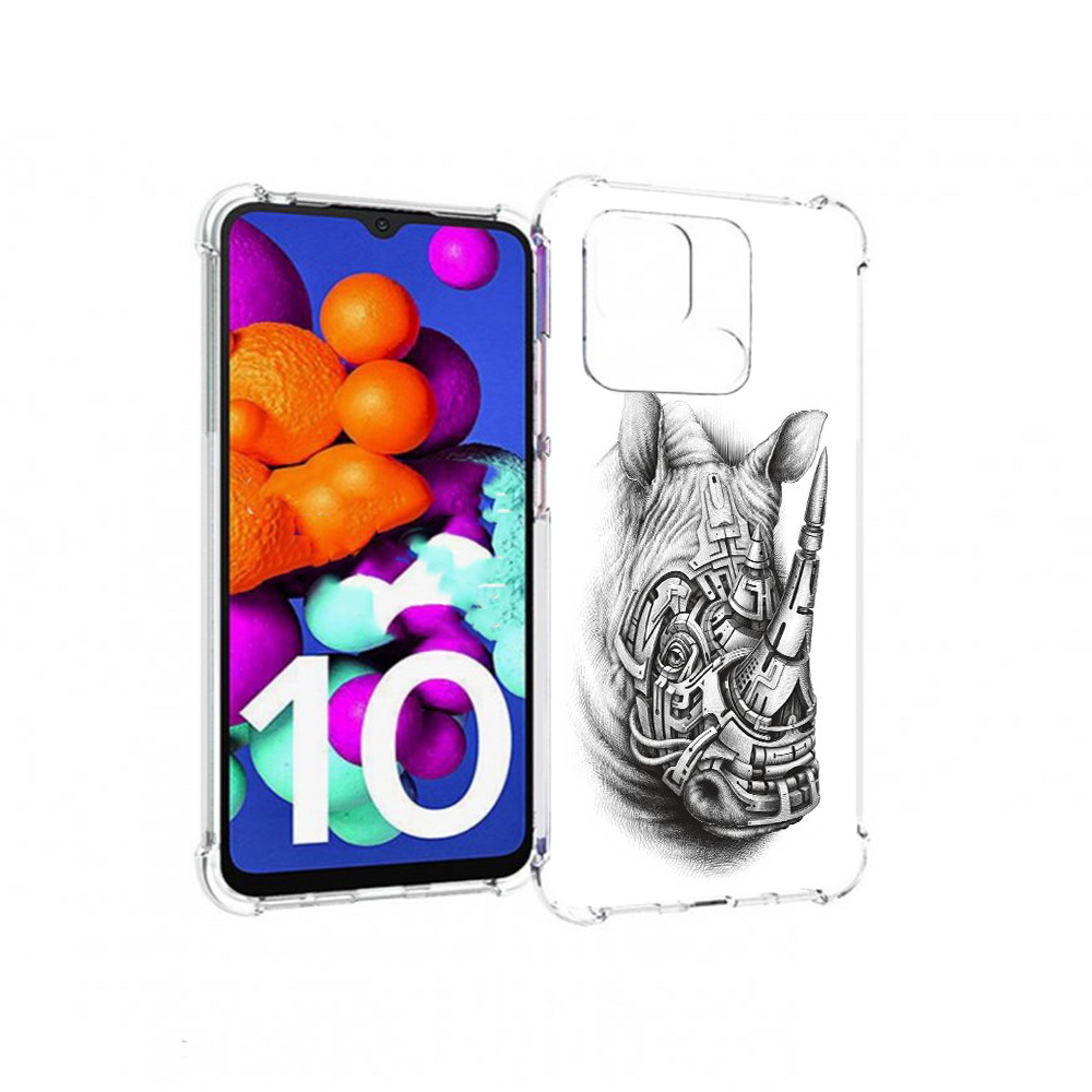 

Чехол MyPads Tocco для Xiaomi Redmi 10C стальной носорог, Прозрачный, Tocco