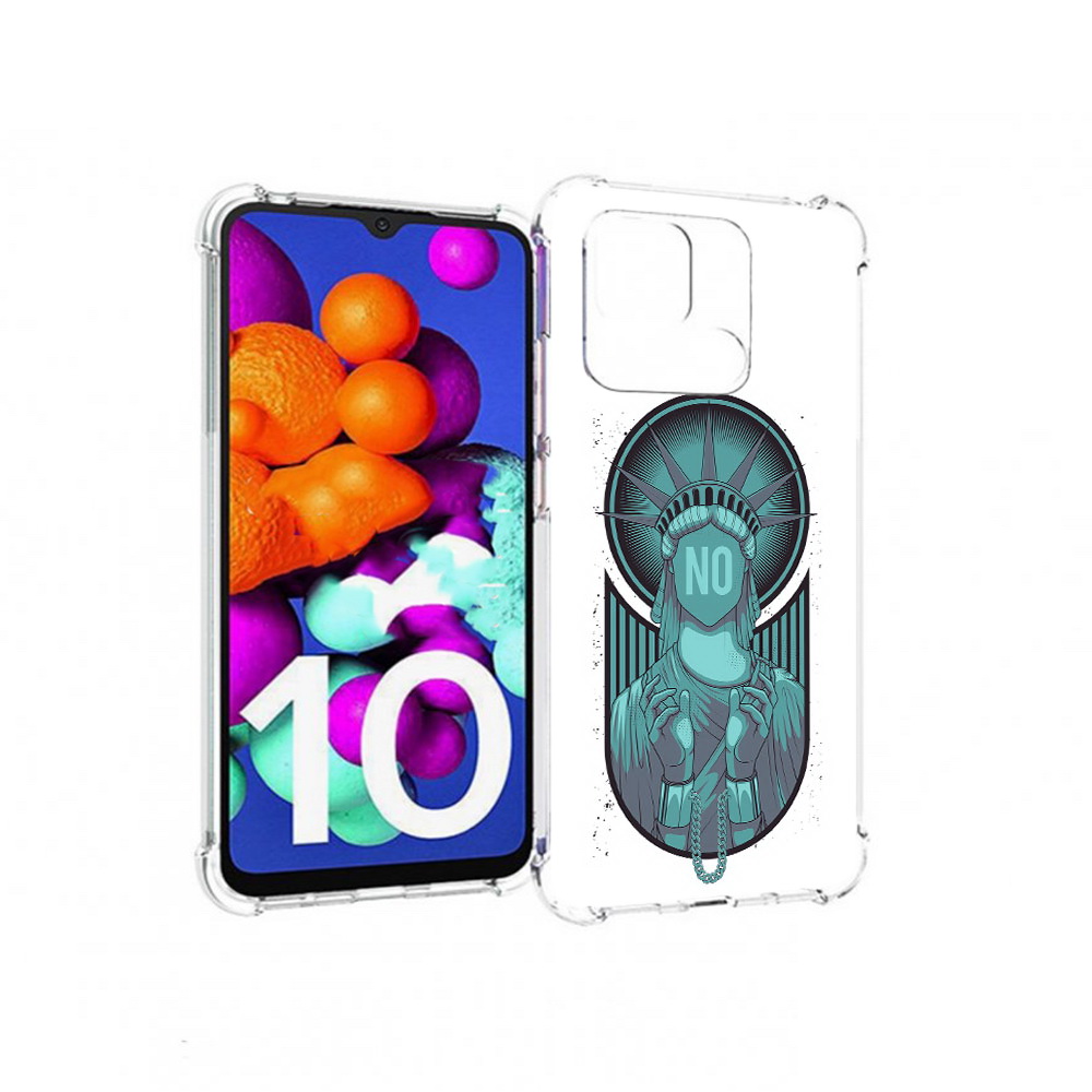 

Чехол MyPads Tocco для Xiaomi Redmi 10C статуя свободы зеленый, Прозрачный, Tocco