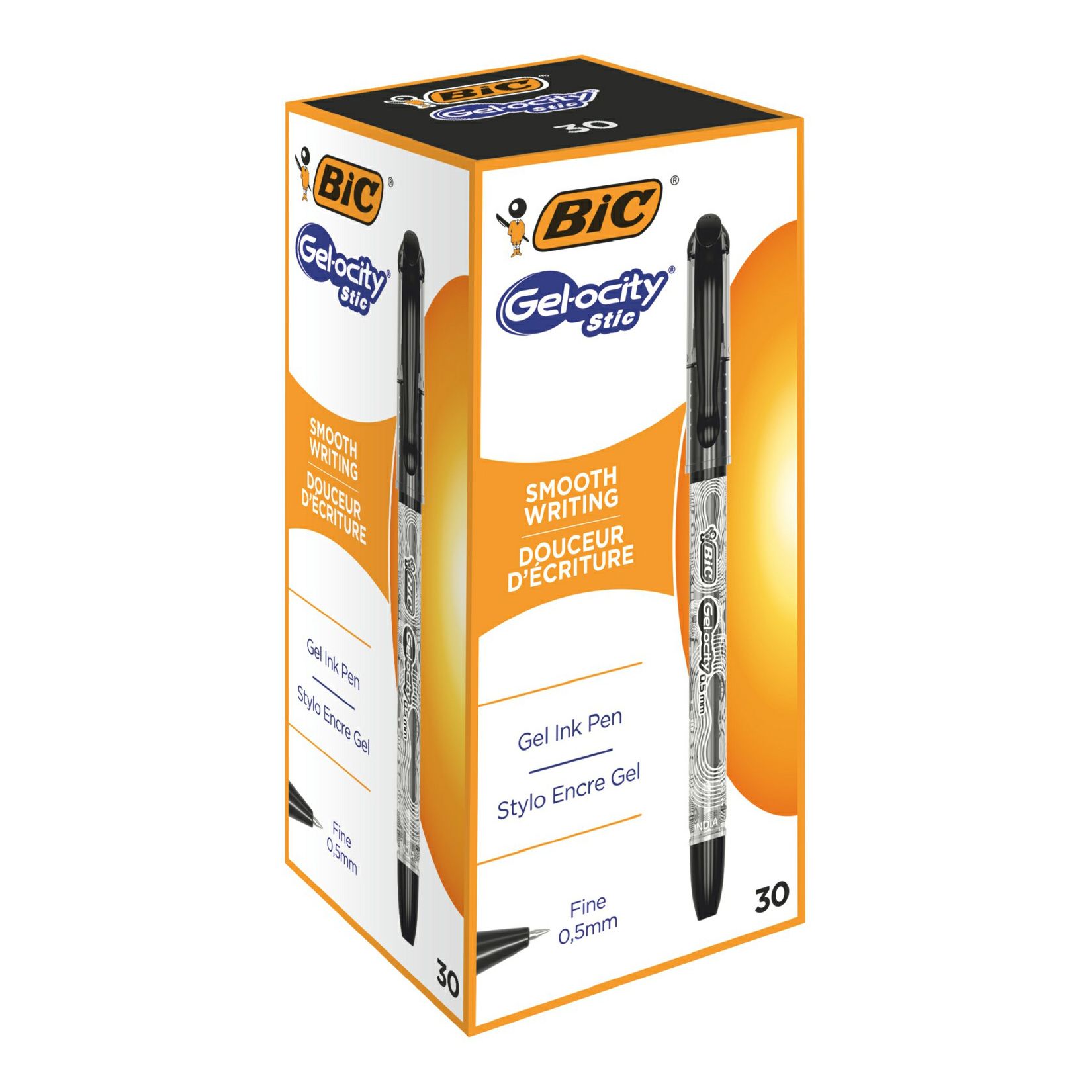 Ручки гелевые Bic Gel-ocity Stic черные 30 шт