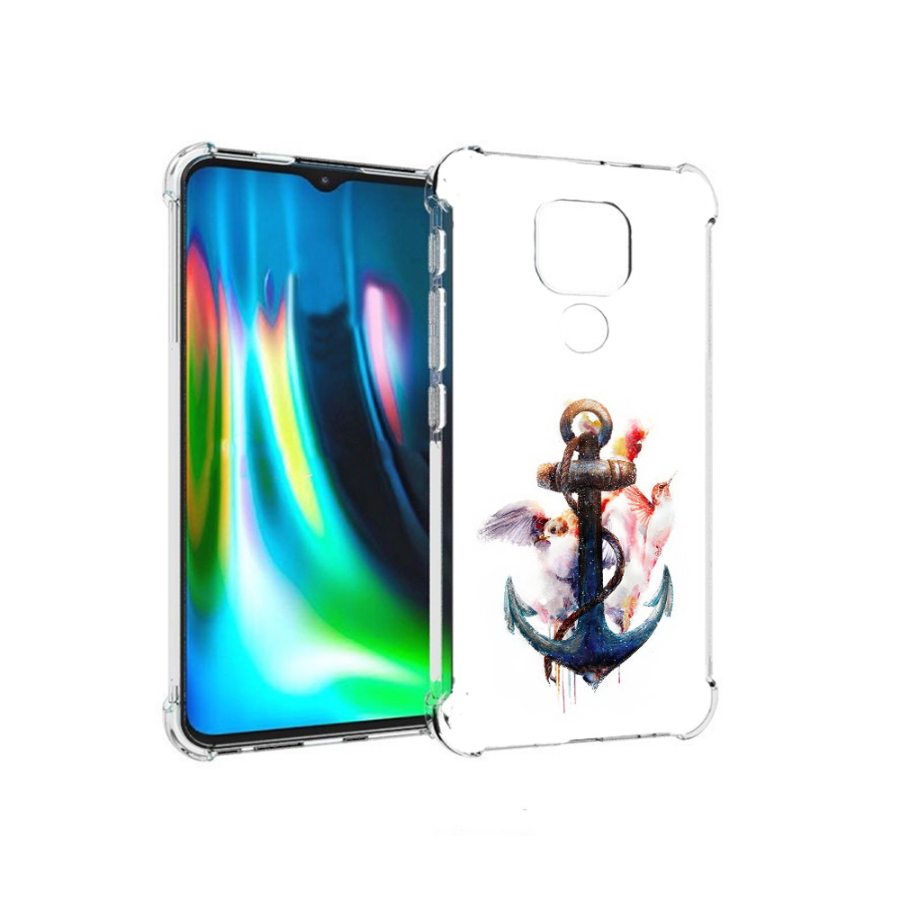 

Чехол MyPads Tocco для Motorola Moto E7 Plus якорь с птицами (PT155921.339.703), Прозрачный, Tocco