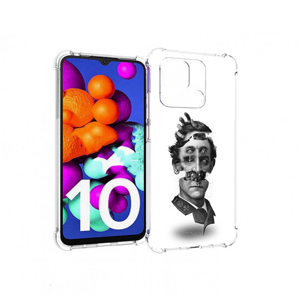 

Чехол MyPads Tocco для Xiaomi Redmi 10C страшное лицо абстракция, Прозрачный, Tocco