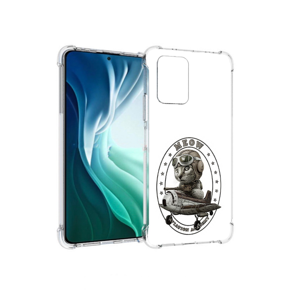Чехол MyPads Tocco для Xiaomi Redmi Note 10 Pro 5G кот в самолете (PT162244.283.395)