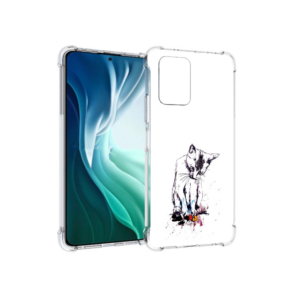 Чехол MyPads Tocco для Xiaomi Redmi Note 10 Pro 5G кот и микки (PT162244.283.399)