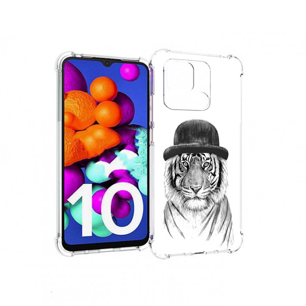 

Чехол MyPads Tocco для Xiaomi Redmi 10C тигр британец, Прозрачный, Tocco