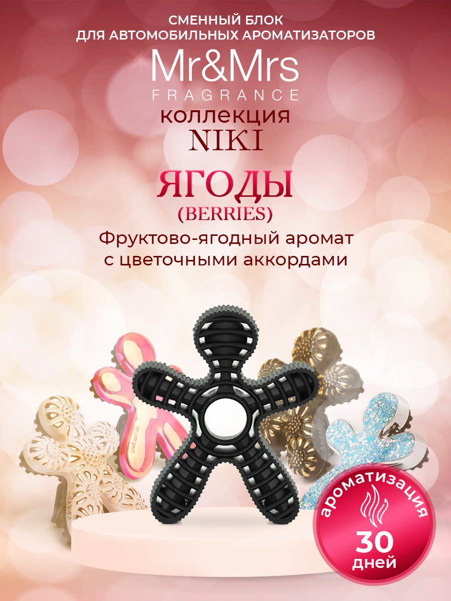 Сменный блок для ароматизатора авто Mr&Mrs Fragrance NIKI Berries ( Ягоды )