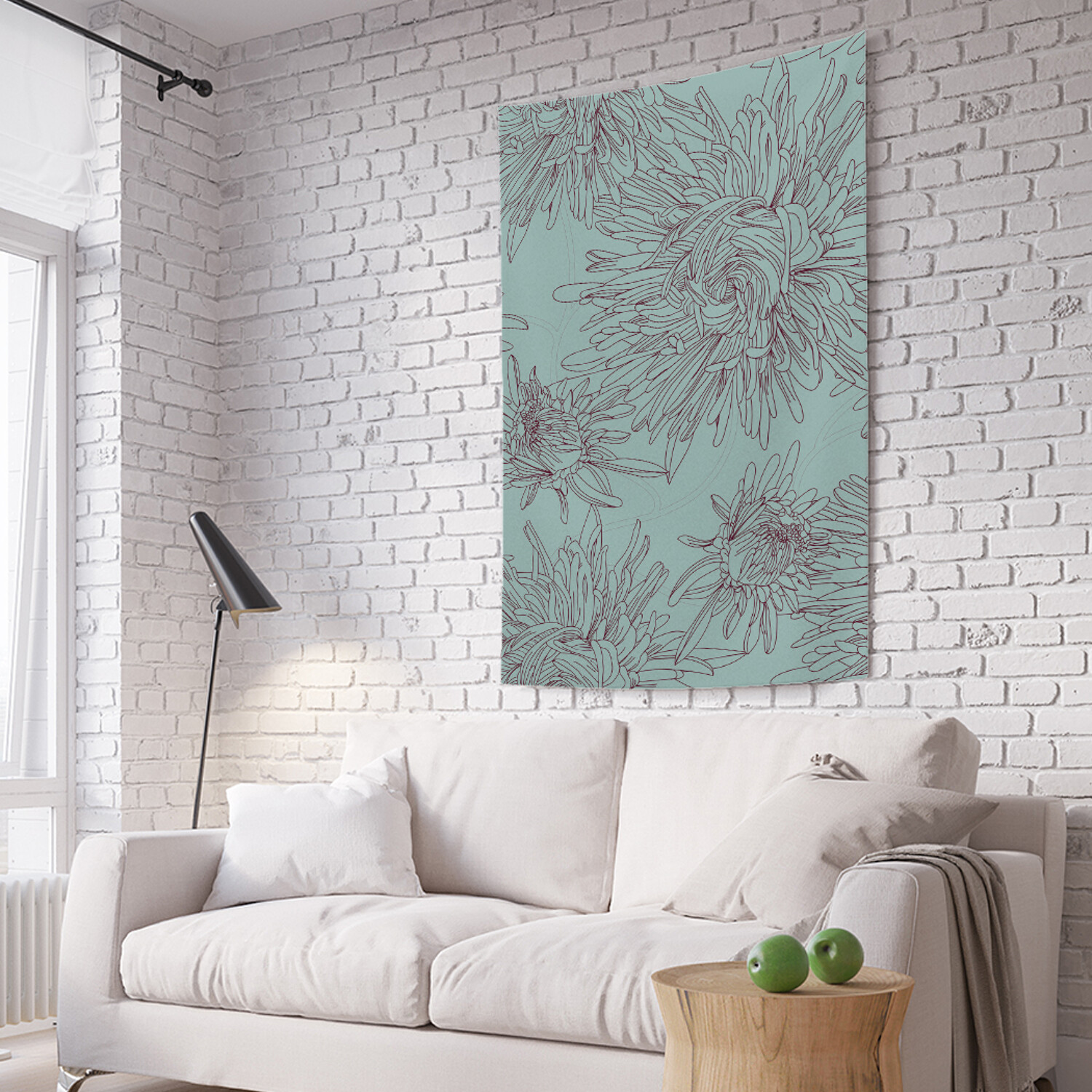 

Вертикальное фотопанно на стену JoyArty Абрис пионов 150x200 см, Абрис пионов
