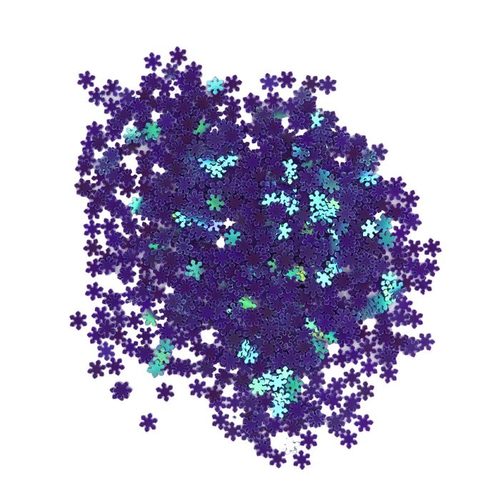 Блестки пайетки Дамское счастье Снежинки 5 мм перламутр фиолетовый 25 гр 235₽