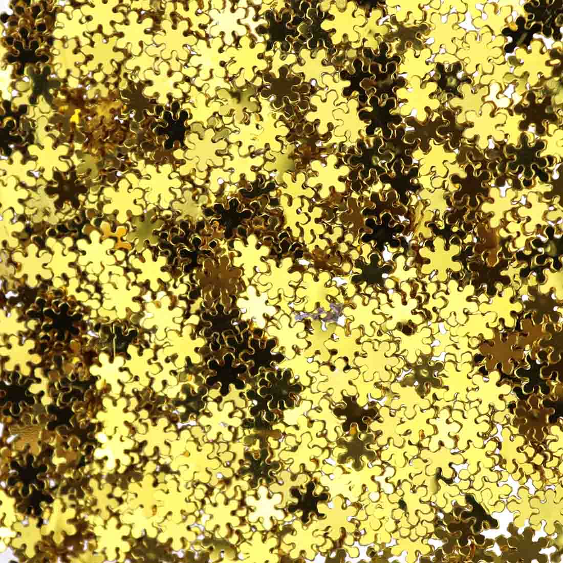 Блестки пайетки Дамское счастье Снежинки 5 мм золото 25 гр 235₽