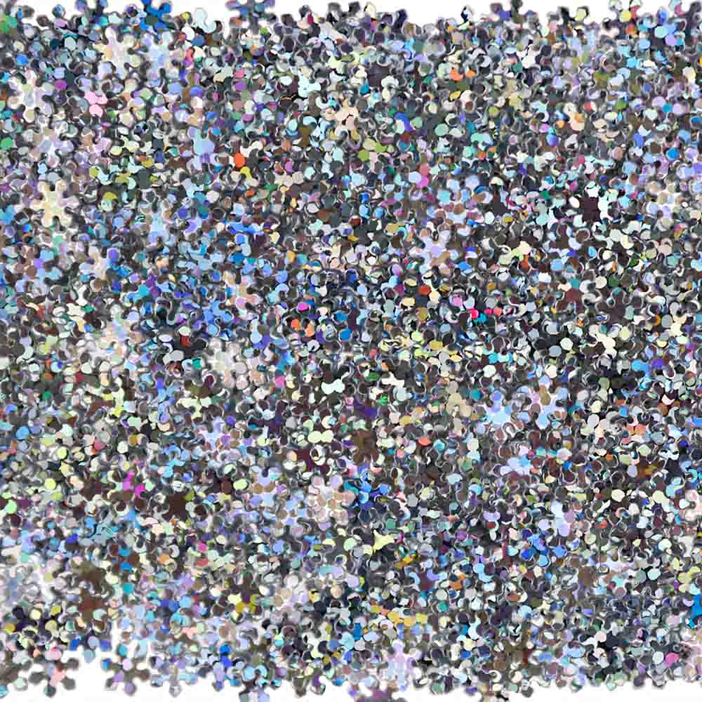 Блестки пайетки Дамское счастье Снежинки 5 мм голографические Серебро 25 гр 235₽