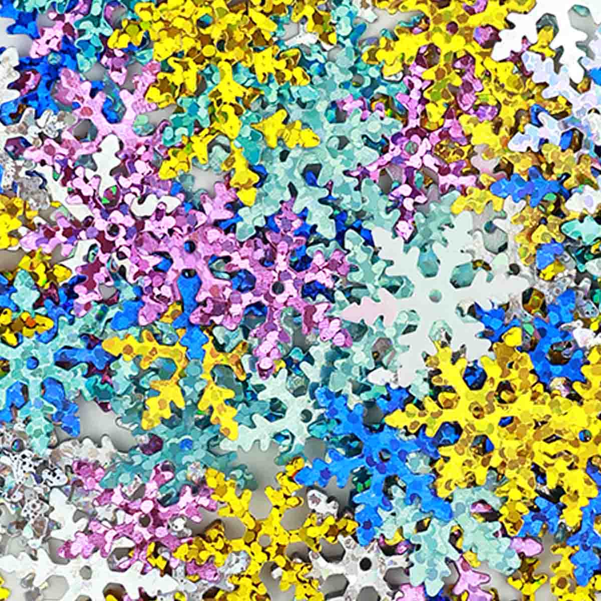 Блестки пайетки Дамское счастье Снежинка 523 20 мм ассорти 50 гр 270₽