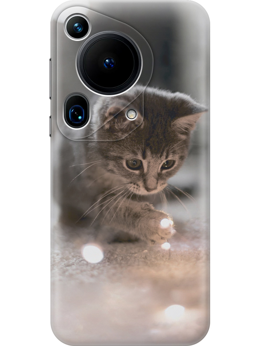 

Силиконовый чехол на Huawei Pura 70 Ultra с принтом "Котенок и свет", Прозрачный;белый;коричневый;серый, 782625811