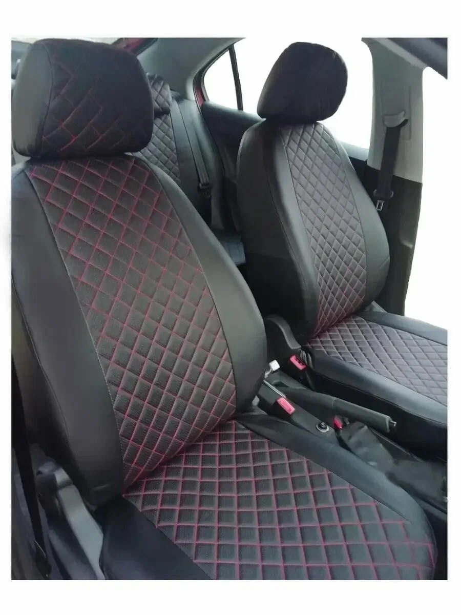 

Автомобильные чехлы из экокожи для Mitsubishi Lancer IX 2000-2010 г. - Sd (черно-красный), Красный;черный, Lancer IX BR
