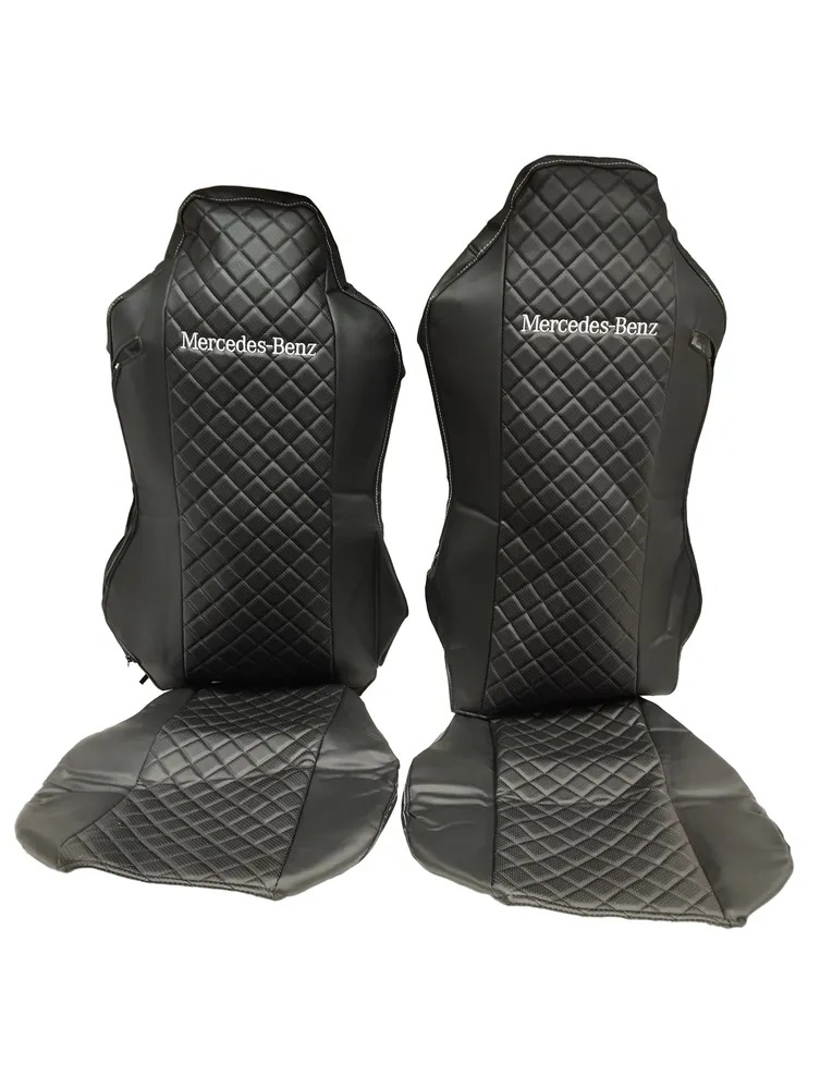 

Автомобильные чехлы (Ромб) из экокожи для Mercedes-Benz MP2/MP3 (2004-2013), Черный, MB MP2/3-Cover