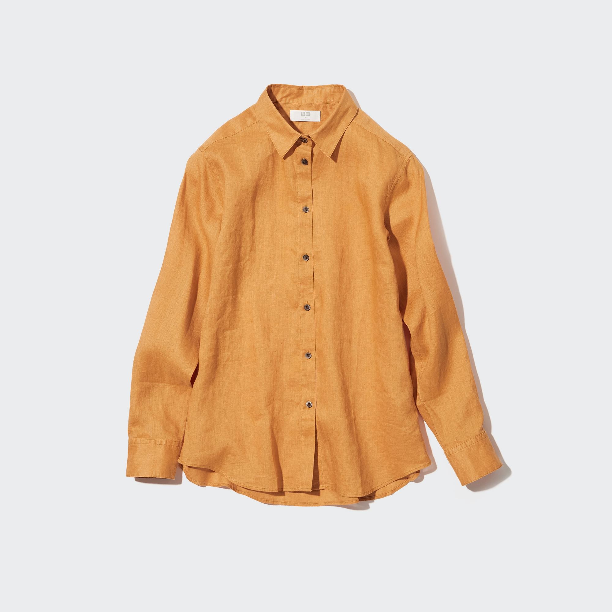 Рубашка женская UNIQLO 446845COL22 оранжевая S (доставка из-за рубежа)