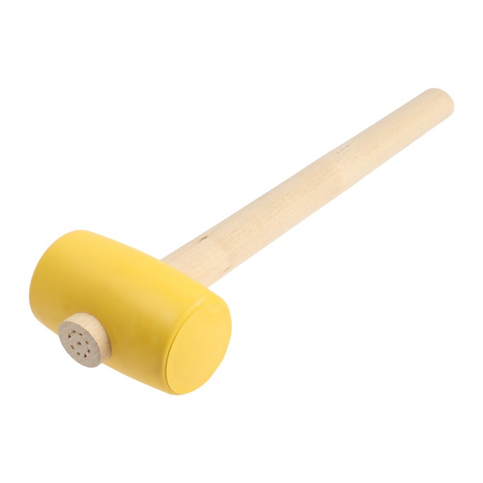 Киянка ЛОМ 10333284, деревянная рукоятка, желтая резина, 55 мм, 400 г