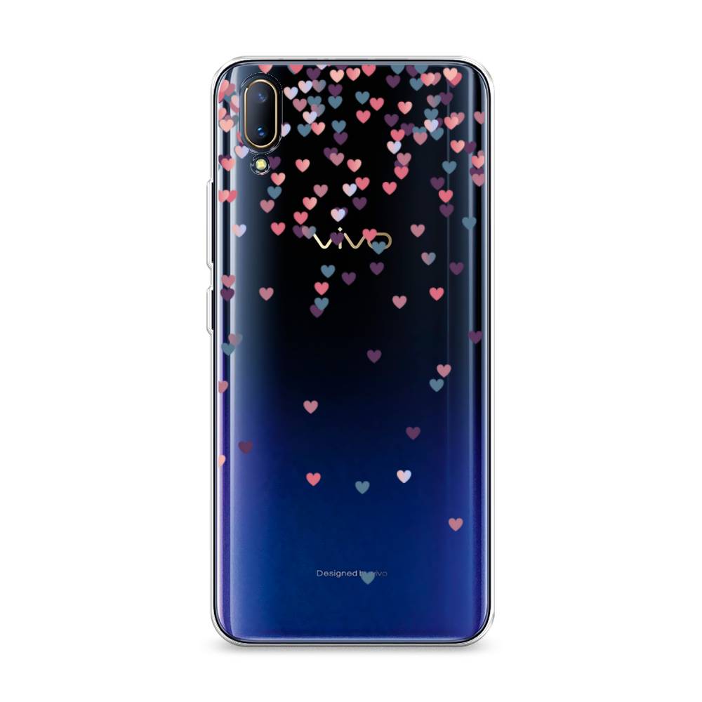 

Чехол на Vivo V11 "Посыпка сердечки", Розовый;фиолетовый, 260850-3