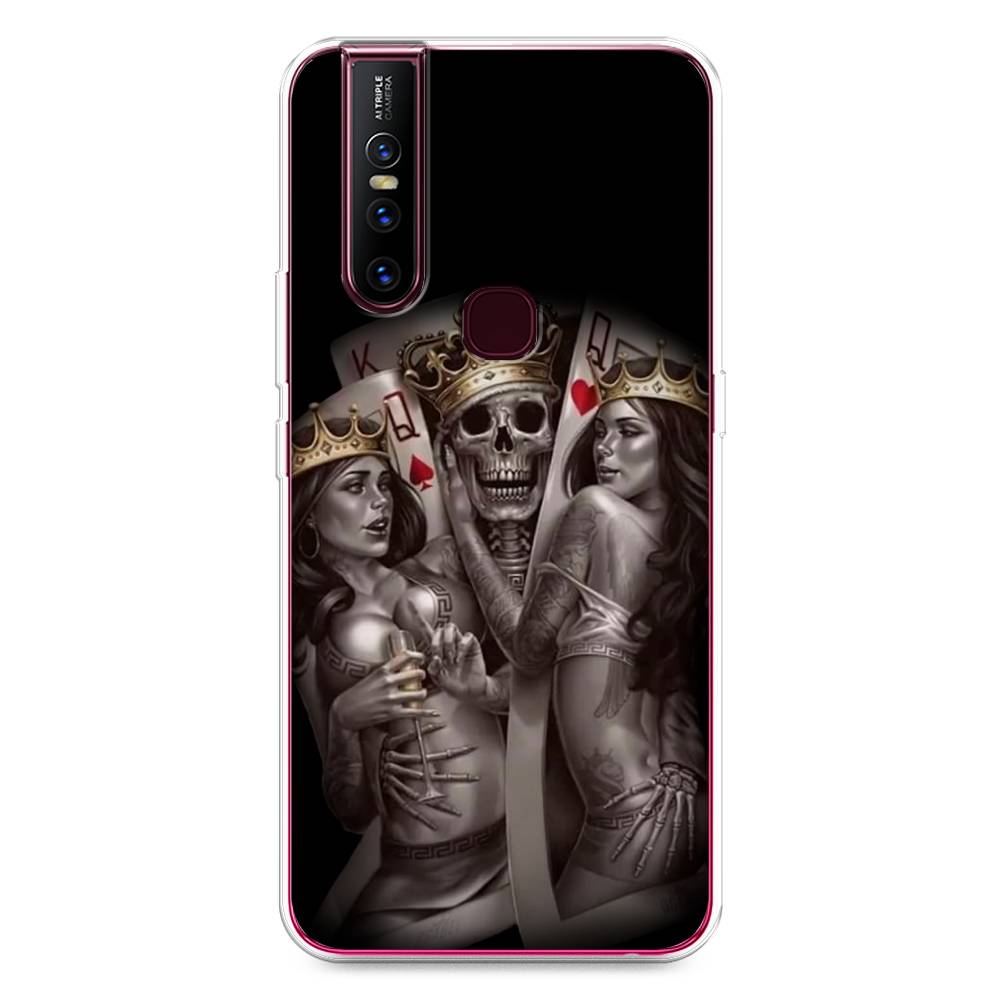 

Чехол для Vivo V15 "Карты король и королевы", Серый;желтый, 261050-6