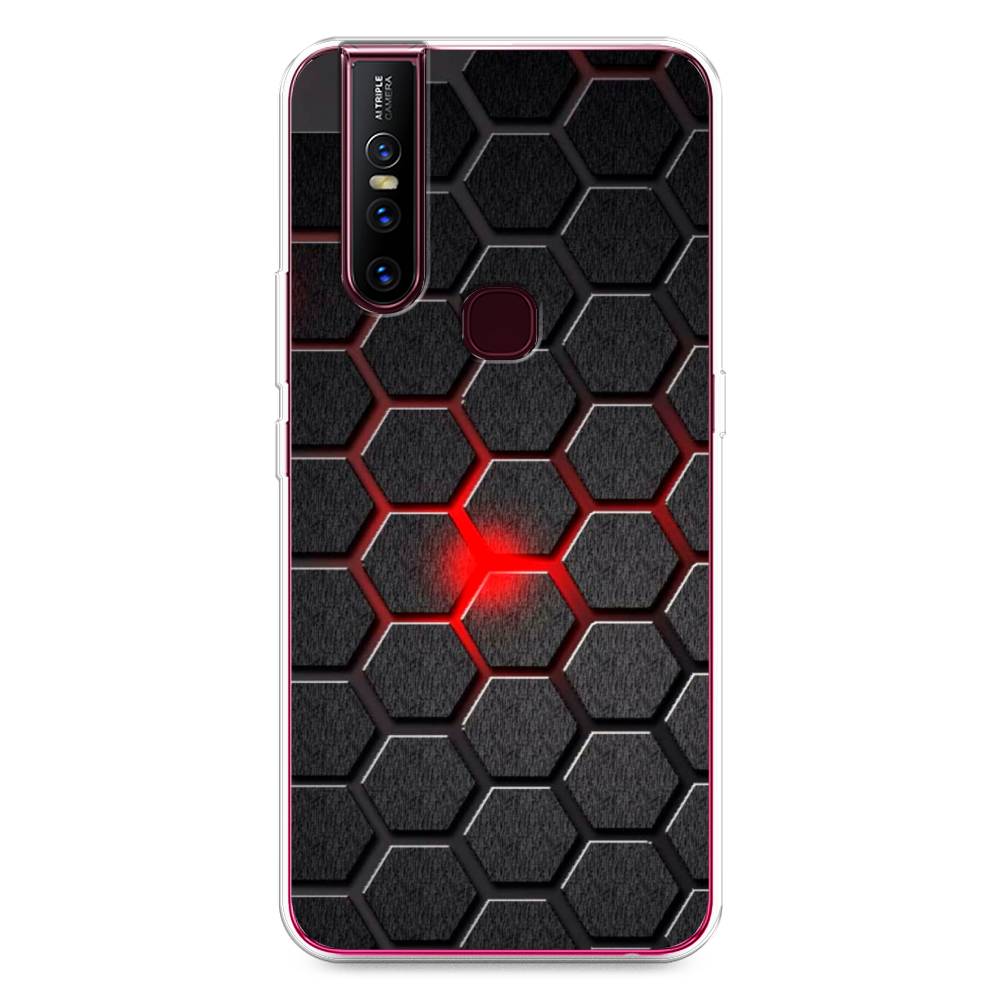 

Чехол для Vivo V15 "Соты красные", Красный;черный;серый, 261050-3